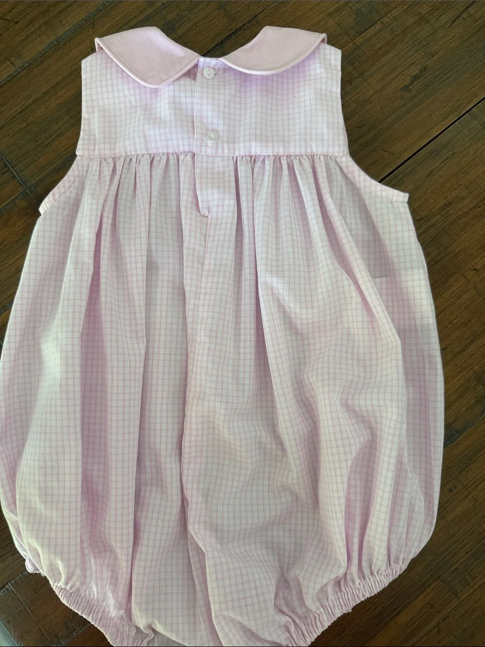 Pink Check Bubble One-Piece Romper